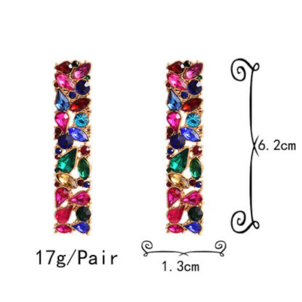 NEW 18k gold plated multicolored Unique Earrings - Picture 6 of 6